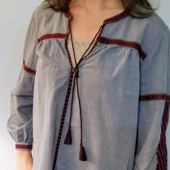 Women's Joie Embroidered Peasant Blouse - Picture 1 of 6
